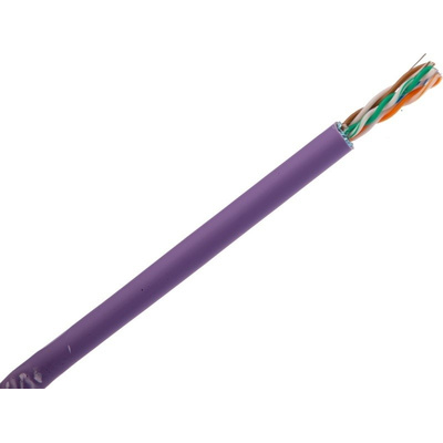 Molex Premise Networks Purple LSZH Cat5e Cable F/UTP, 305m Unterminated/Unterminated