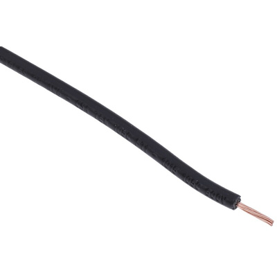RS PRO Black 0.75 mm² Hook Up Wire, 24/0.2 mm, 100m