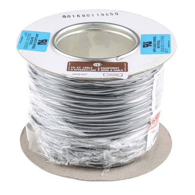 RS PRO Grey 0.75 mm² Hook Up Wire, 24/0.2 mm, 100m