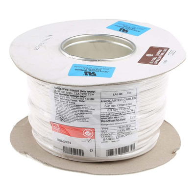RS PRO White 2.5 mm² Hook Up Wire, 50/0.25 mm, 100m