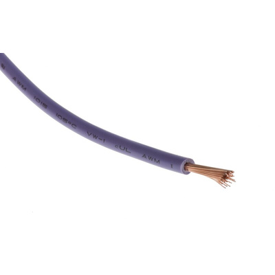 RS PRO Purple 2.5 mm² Hook Up Wire, 50/0.25 mm, 100m
