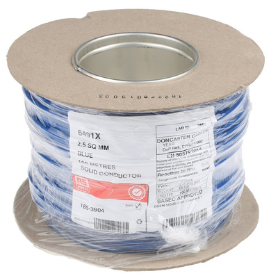 RS PRO Blue 2.5 mm² Hook Up Wire, 1/1.78 mm, 100m