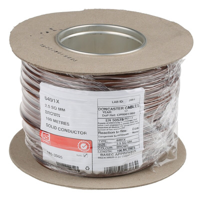 RS PRO Brown 2.5 mm² Hook Up Wire, 1/1.78 mm, 100m