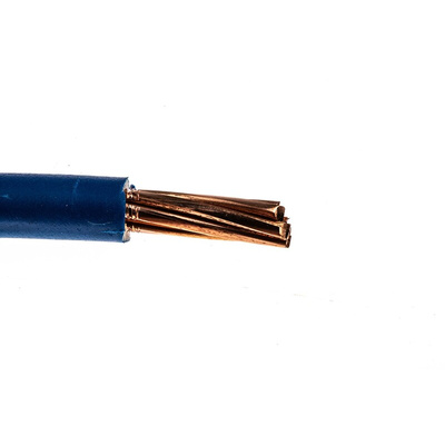 RS PRO Blue 10 mm² Hook Up Wire, 7/1.35 mm, 50m