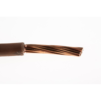 RS PRO Brown 10 mm² Hook Up Wire, 7/1.35 mm, 50m