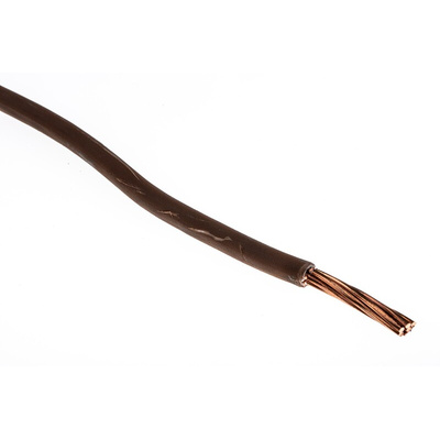 RS PRO Brown 10 mm² Hook Up Wire, 7/1.35 mm, 50m