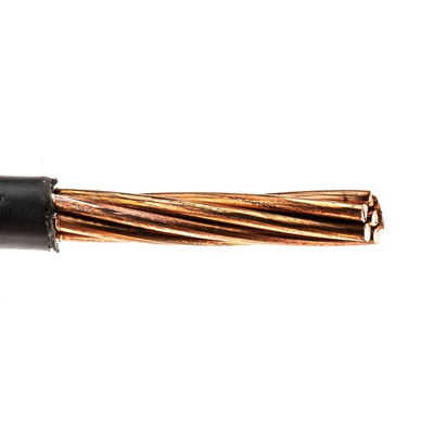 RS PRO Black 16 mm² Hook Up Wire, 7/1.7 mm, 50m