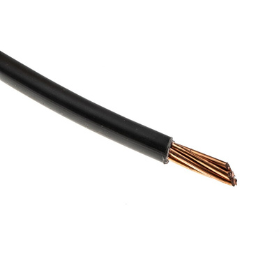 RS PRO Black 35 mm² Hook Up Wire, 7/2.52 mm, 50m