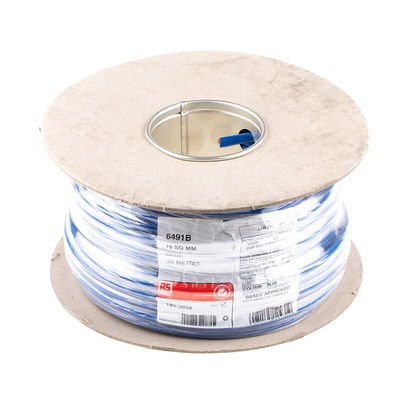 RS PRO Blue 16 mm² Hook Up Wire, 7/1.7 mm, 50m
