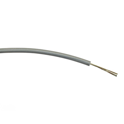 RS PRO Grey 0.2 mm² Hook Up Wire, 24 AWG, 7/0.2 mm, 100m, PVC Insulation