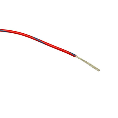 RS PRO Blue/Red 0.5 mm² Hook Up Wire, 20 AWG, 16/0.2 mm, 100m, PVC Insulation