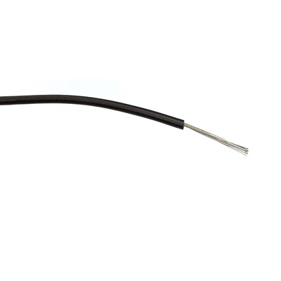 RS PRO Black 0.75 mm² Hook Up Wire, 18 AWG, 24/0.2 mm, 100m, PVC Insulation