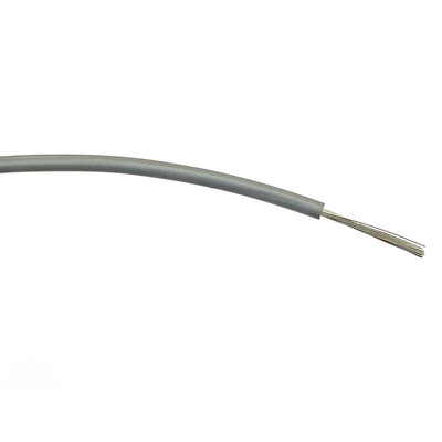 RS PRO Grey 0.75 mm² Hook Up Wire, 18 AWG, 24/0.2 mm, 500m, PVC Insulation