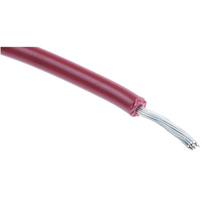 RS PRO Red 0.75 mm² Hook Up Wire, 18 AWG, 7/0.4 mm, 100m, SR-PVC Insulation