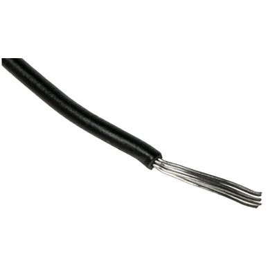RS PRO Black 0.2 mm² Hook Up Wire, 24 AWG, 7/0.2 mm, 100m, SR-PVC Insulation