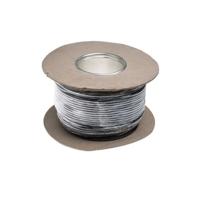 RS PRO Black 1.1 mm² Hook Up Wire, 17 AWG, 516/0.05 mm, 100m, Silicone Rubber Insulation