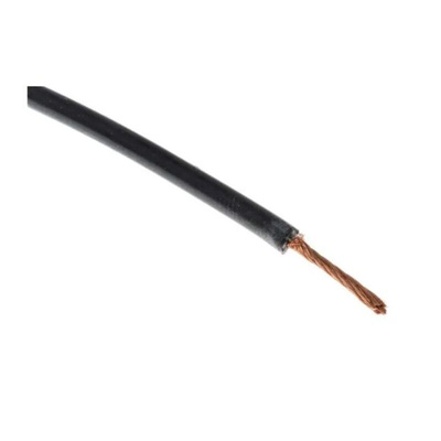 RS PRO Black 1.1 mm² Hook Up Wire, 17 AWG, 516/0.05 mm, 100m, Silicone Rubber Insulation