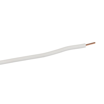 RS PRO White 0.5 mm² Hook Up Wire, 20 AWG, 1/0.8 mm, 100m, PVC Insulation