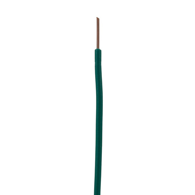 RS PRO Green/Yellow 0.5 mm² Hook Up Wire, 20 AWG, 1/0.8 mm, 100m, PVC Insulation