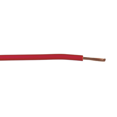 RS PRO Red 0.5 mm² Hook Up Wire, 22 AWG, 16/0.2mm, 100m, PVC Insulation