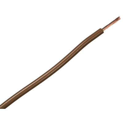 RS PRO Brown 1.5 mm² Hook Up Wire, 16 AWG, 27/0.25 mm, 100m, PVC Insulation
