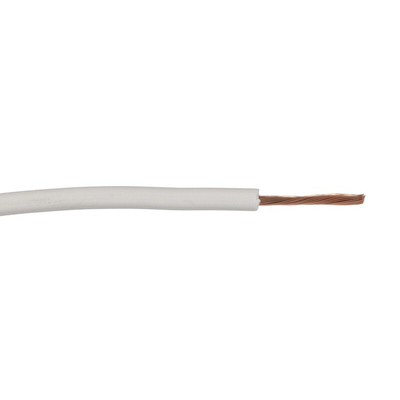 RS PRO White 1.5 mm² Hook Up Wire, 16 AWG, 27/0.25 mm, 100m, PVC Insulation