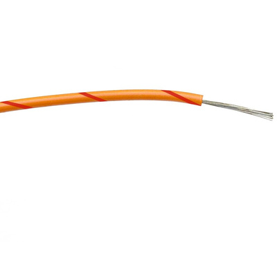 RS PRO Orange/Red 0.5 mm² Hook Up Wire, 16/0.2 mm, 100m, PVC Insulation