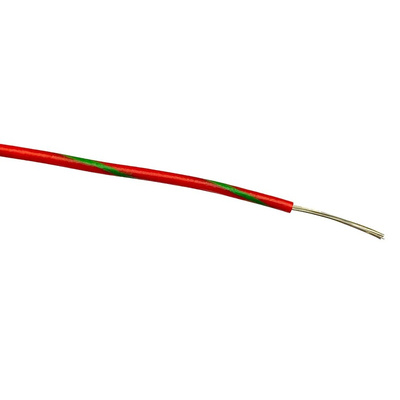 RS PRO Green/Red 0.5 mm² Hook Up Wire, 16/0.2 mm, 100m, PVC Insulation