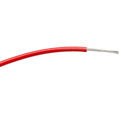 RS PRO Red 0.5 mm² Hook Up Wire, 16/0.2 mm, 100m, PVC Insulation