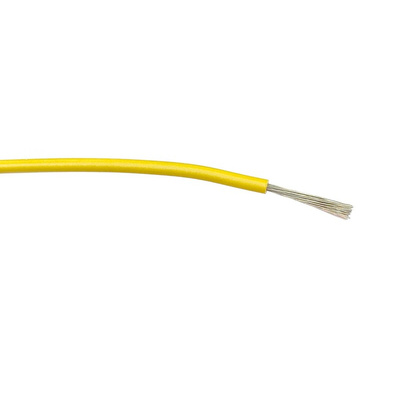 RS PRO Yellow 1 mm² Hook Up Wire, 32/0.2 mm, 100m, PVC Insulation
