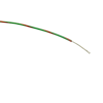 RS PRO Green/Red 0.22 mm² Hook Up Wire, 7/0.2 mm, 100m, PVC Insulation