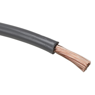RS PRO Grey 16 mm² Hook Up Wire, 6 AWG, 126/0.4 mm, 100m, PVC Insulation