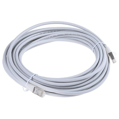RS PRO Shielded Cat6a Cable 10m, Grey, Male RJ45/Male RJ45