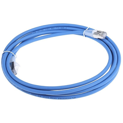 RS PRO Shielded Cat6a Cable 3m, Blue, Male RJ45/Male RJ45