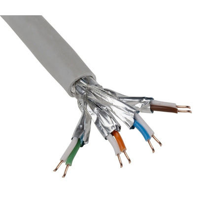 RS PRO Grey LSZH Cat7 Cable S/FTP, 500m Unterminated/Unterminated