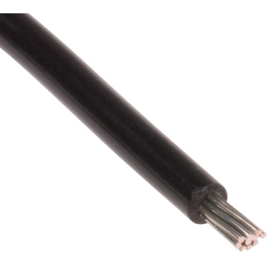RS PRO Black 0.52 mm² Hook Up Wire, 20 AWG, 8/0.25 mm, 100m, PVC Insulation