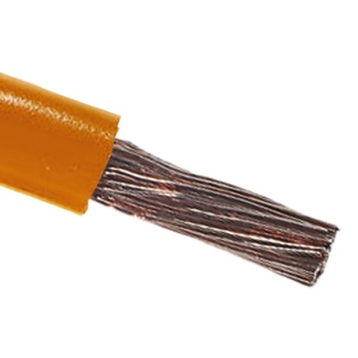 RS PRO Orange 10 mm² Hook Up Wire, 8 AWG, 80/0.4 mm, 100m, PVC Insulation