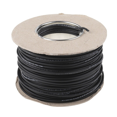 RS PRO Black 2.5 mm² Hook Up Wire, 13 AWG, 100m, Polyolefin Cross-linked EI5, Type EI 5 to EN 50363-5 Insulation