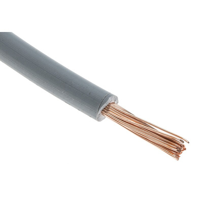 RS PRO Grey 2.5 mm² Hook Up Wire, 13 AWG, 100m, Polyolefin Cross-linked EI5, Type EI 5 to EN 50363-5 Insulation