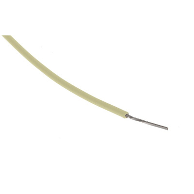 RS PRO Yellow 0.12 mm² Hook Up Wire, 26 AWG, 7/0.15 mm, 100m, PTFE Insulation