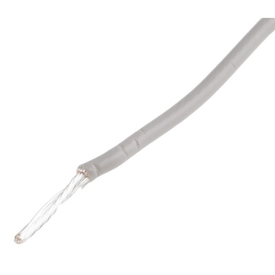 RS PRO Grey 0.6 mm² Hook Up Wire, 20 AWG, 19/0.2 mm, 100m, PTFE Insulation