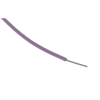 RS PRO Purple 0.22 mm² Hook Up Wire, 24 AWG, 7/0.2 mm, 100m, PTFE Insulation