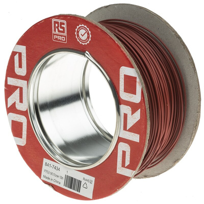 RS PRO Brown 0.34 mm² Hook Up Wire, 22 AWG, 19/0.15 mm, 100m, PTFE Insulation