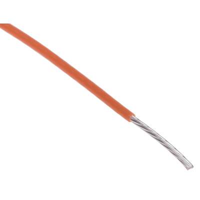 RS PRO Orange 0.6 mm² Hook Up Wire, 20 AWG, 19/0.2 mm, 100m, PTFE Insulation