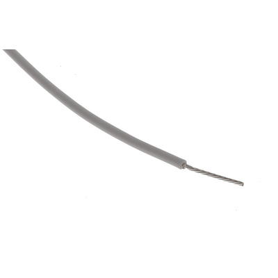 RS PRO Grey 0.6 mm² Hook Up Wire, 20 AWG, 19/0.2 mm, 100m, PTFE Insulation
