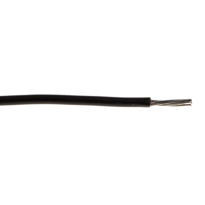 RS PRO Black 0.34 mm² Hook Up Wire, 22 AWG, 7/0.25 mm, 250m, PVC Insulation