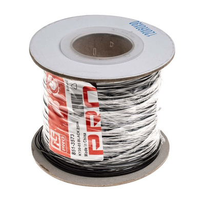RS PRO Black 0.34 mm² Hook Up Wire, 22 AWG, 7/0.25 mm, 250m, PVC Insulation