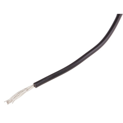 RS PRO Black 0.22 mm² Hook Up Wire, 24 AWG, 7/0.2 mm, 250m, PVC Insulation