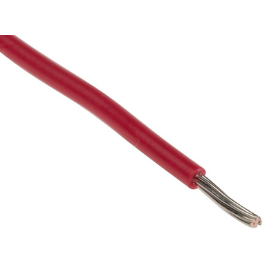 RS PRO Red 0.22 mm² Hook Up Wire, 24 AWG, 7/0.2 mm, 250m, PVC Insulation