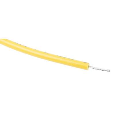 RS PRO Yellow 0.2 mm² Hook Up Wire, 24 AWG, 11/0.16 mm, 100m, XLPE Insulation